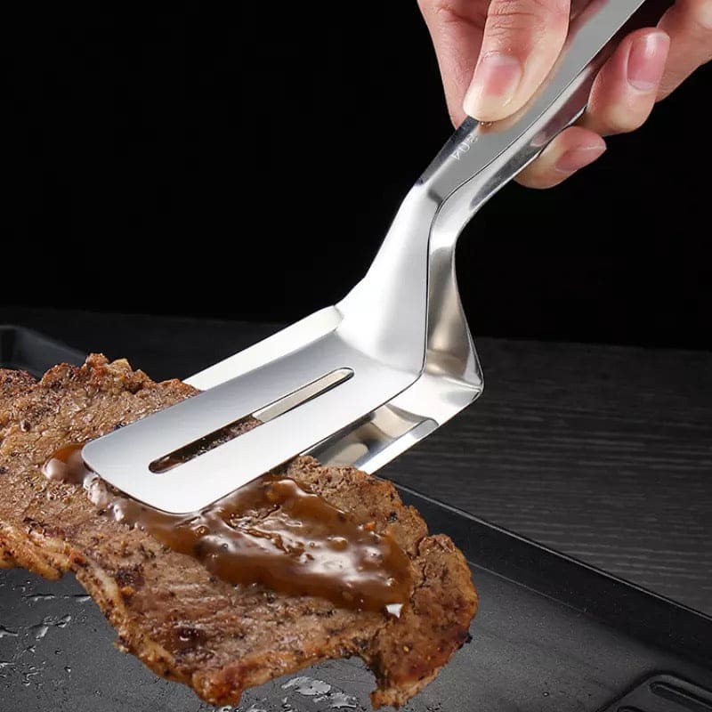 Stainless Steel Steak Clamp, Multi-Functional Food Clip Anti-Scald Bread Clip, Multifunctional Cooking Tong Double Sided Spatula Stainless Steel Steak Clamp, Multi-Functional Food Clip Anti-Scald Bread Clip, Multifunctional Cooking Tong Double Sided Spatula